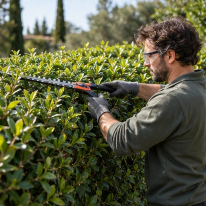 Hedge trimming service illustration